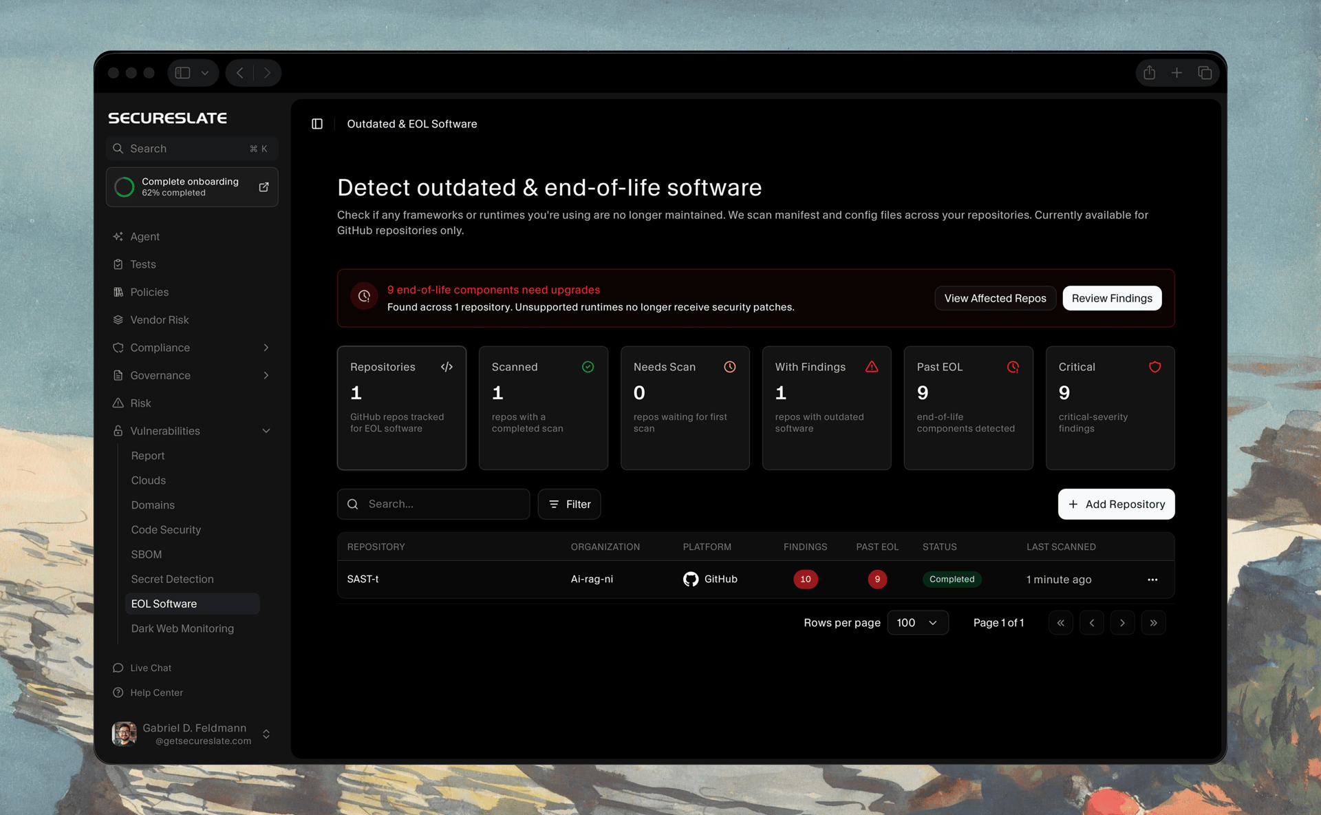 Outdated and end-of-life software
