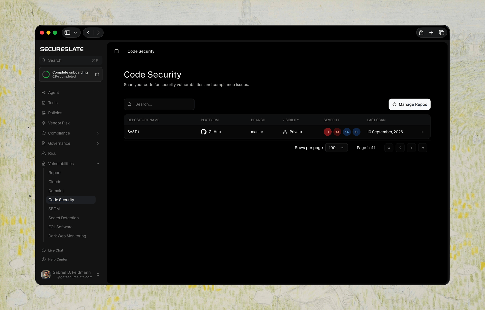 Code security scanning