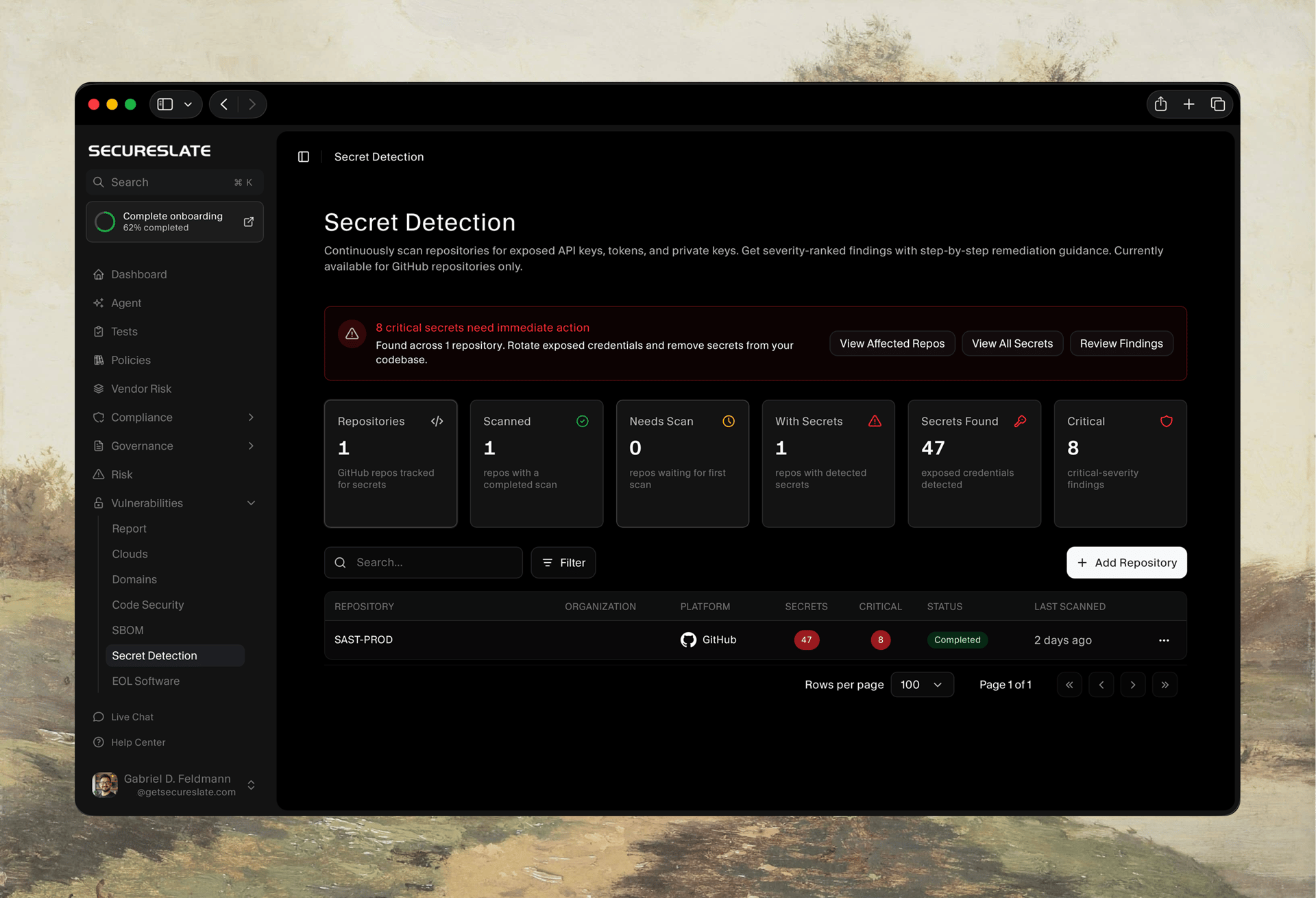 Secrets detection