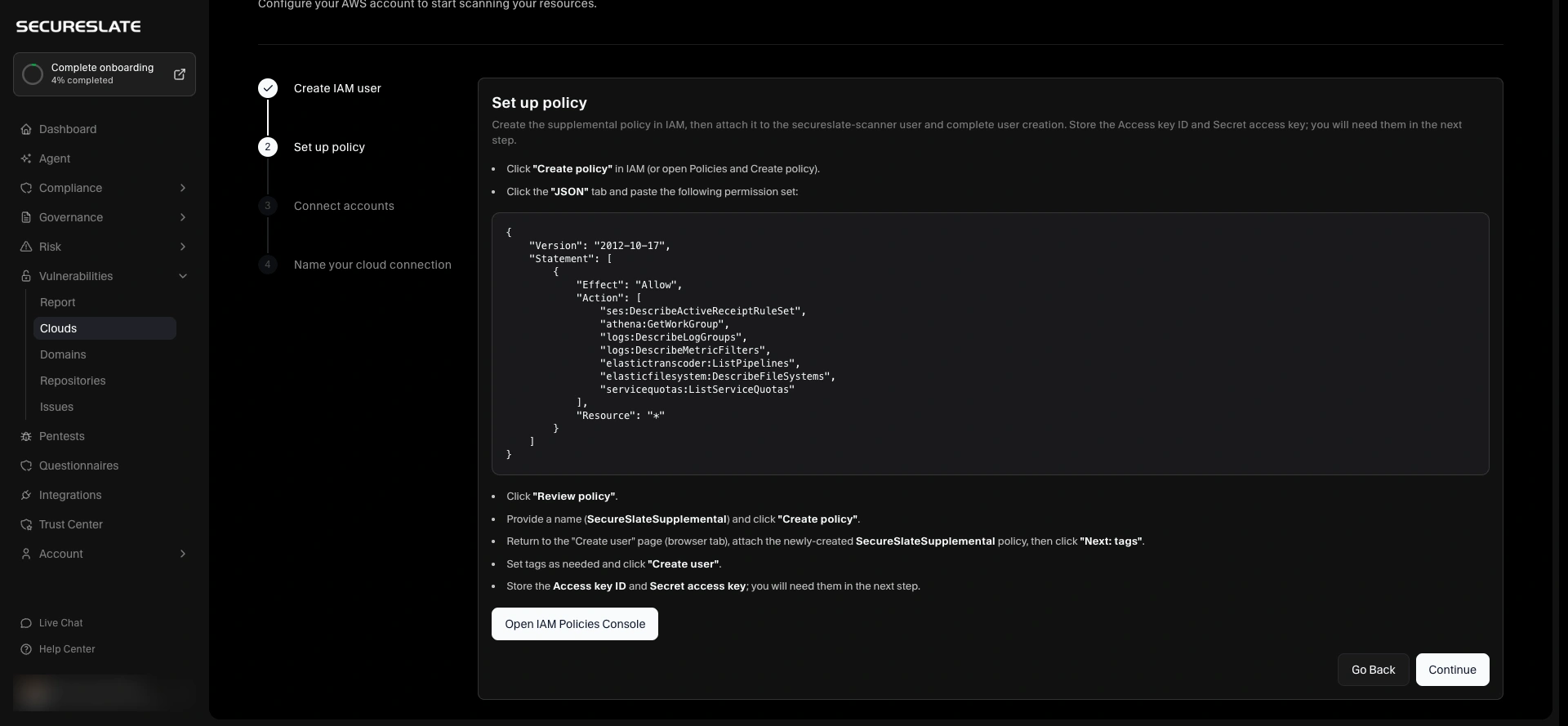 AWS Configuration - Set up policy