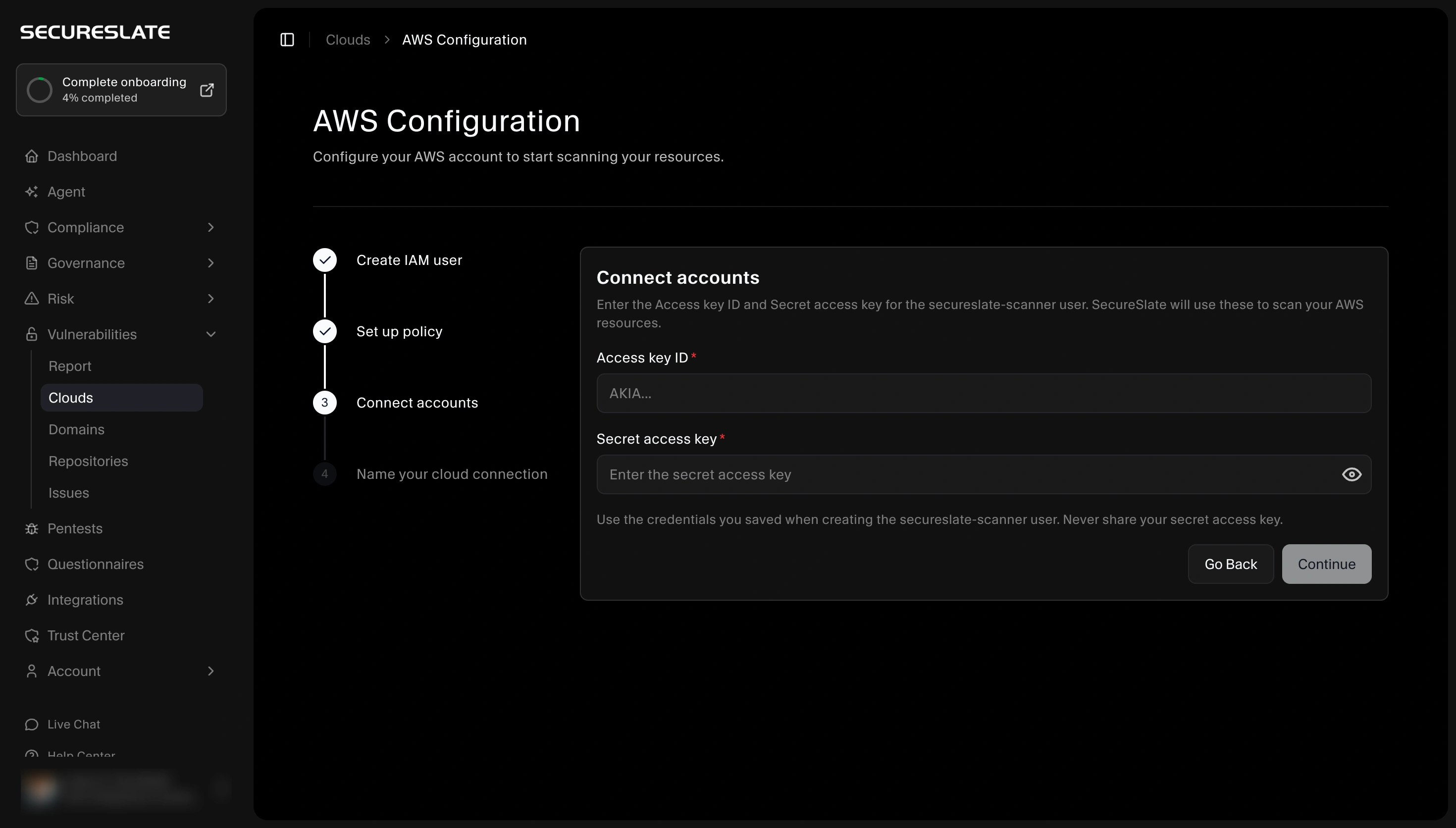 AWS Configuration - Connect accounts