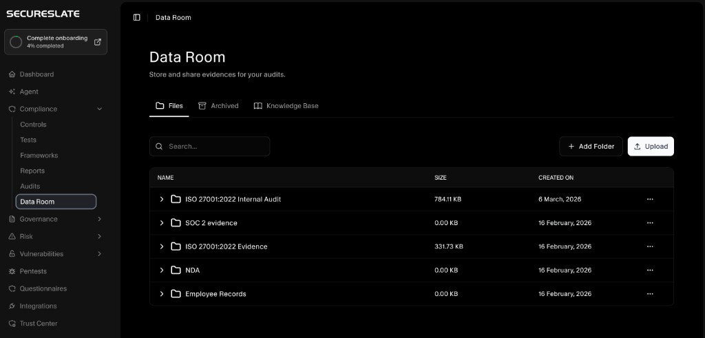 SecureSlate Data Room