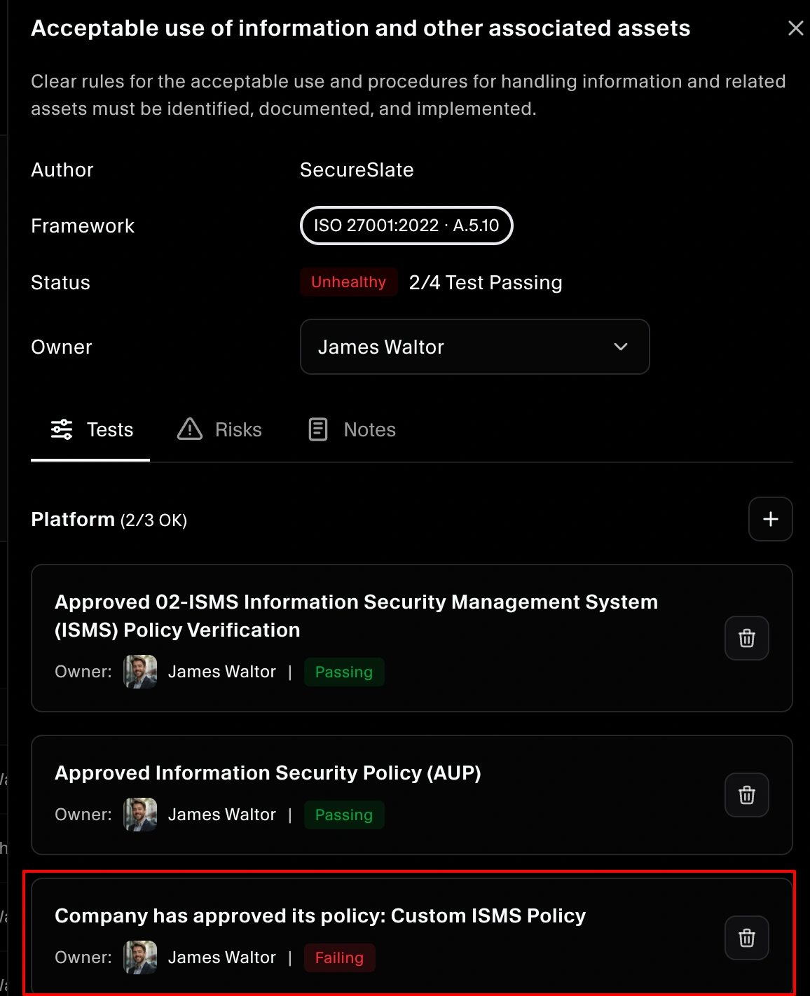 Custom policy